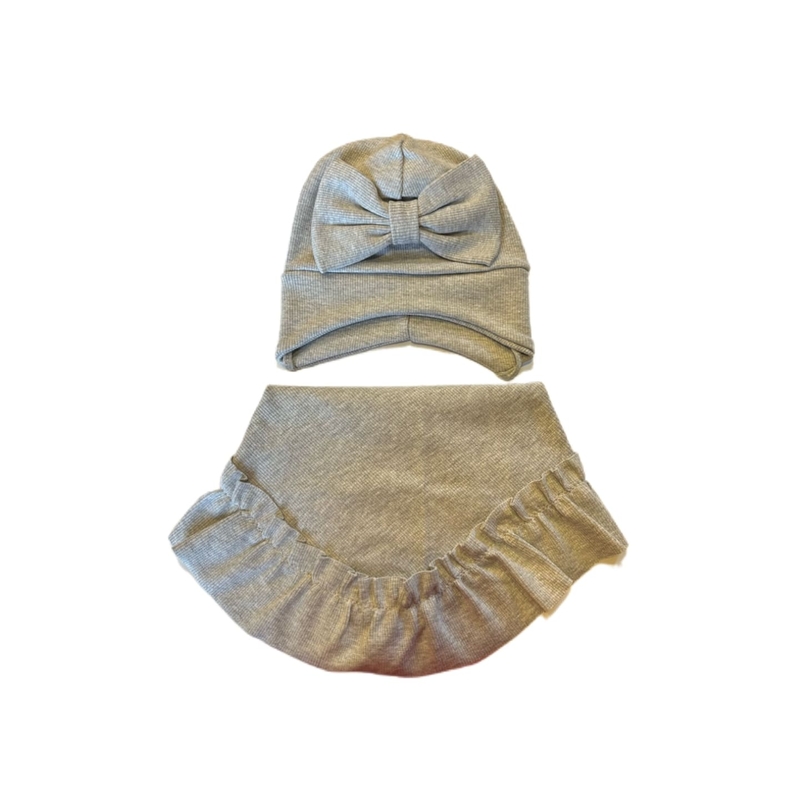 IMG 9491 Komplekts - sasienama cepure + lakatiņš (48-52 cm)
